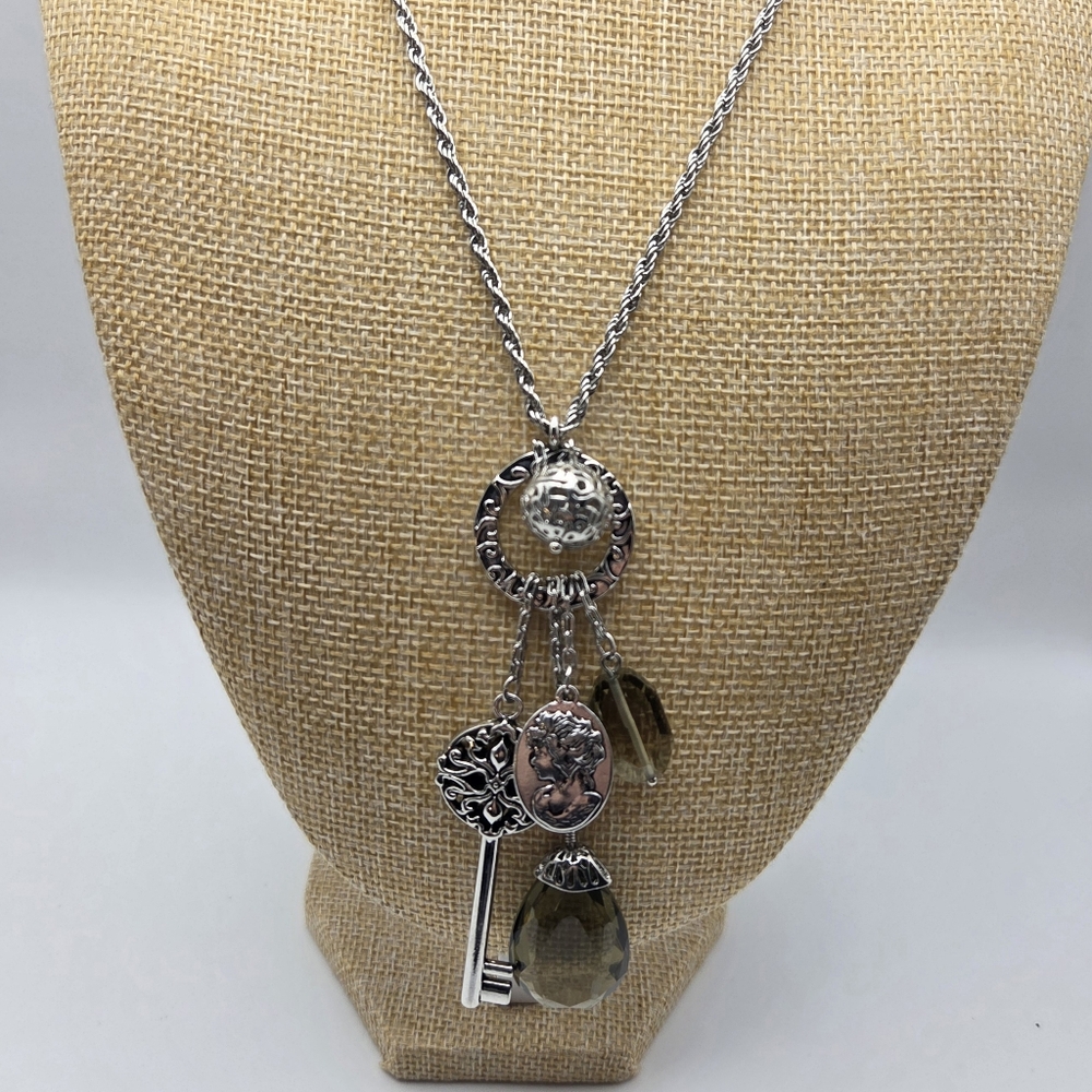 Lia Sophia Silver Tone Charm Necklace